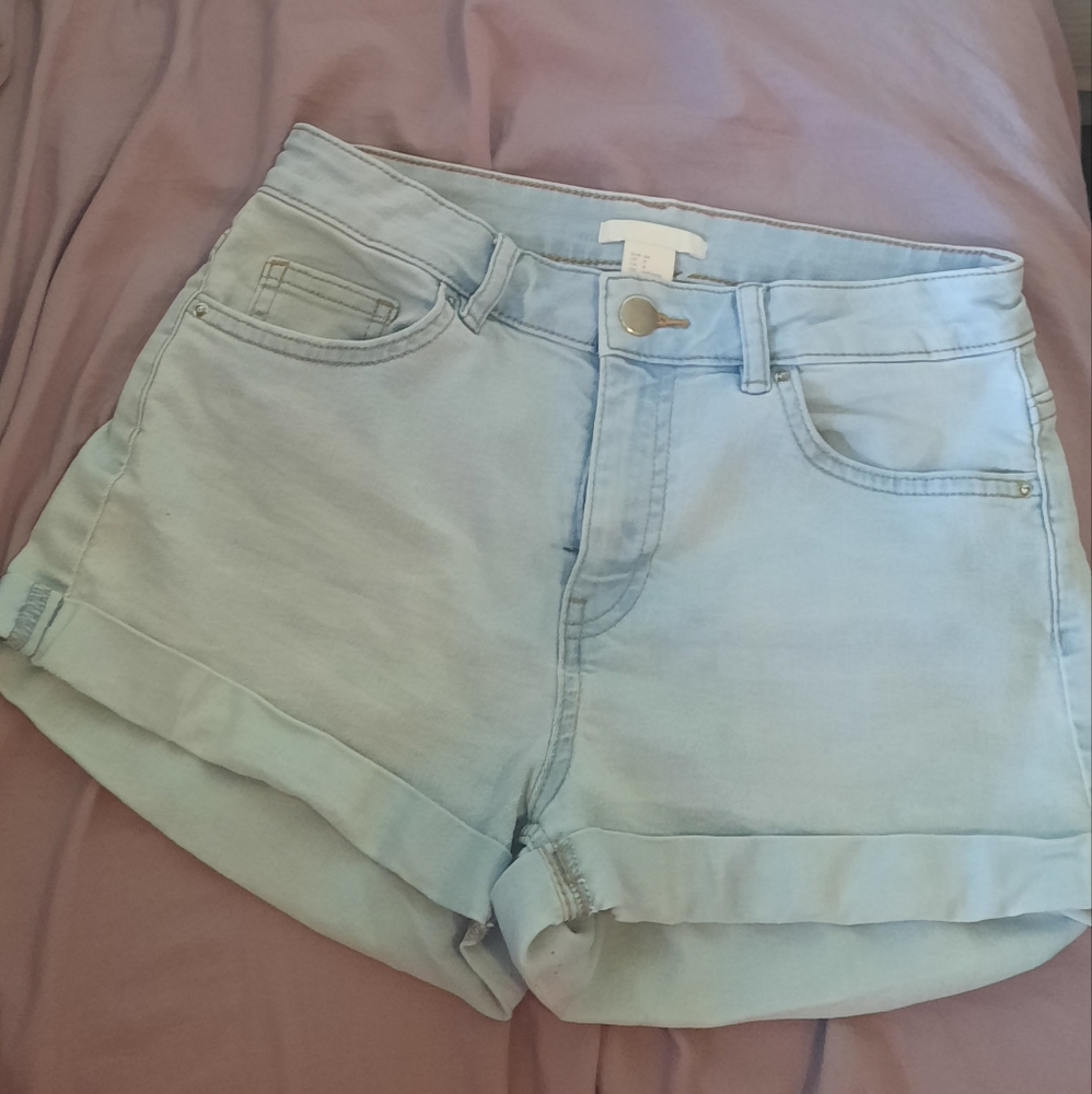 Light Blue Denim Girls Shorts